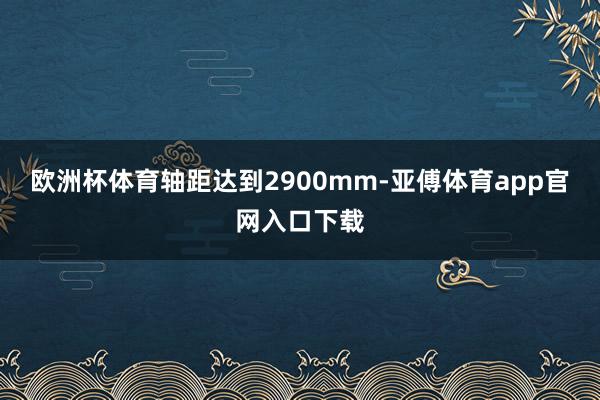 欧洲杯体育轴距达到2900mm-亚傅体育app官网入口下载