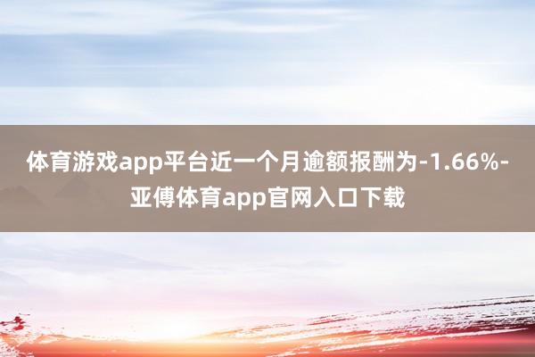 体育游戏app平台近一个月逾额报酬为-1.66%-亚傅体育app官网入口下载