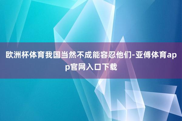 欧洲杯体育我国当然不成能容忍他们-亚傅体育app官网入口下载