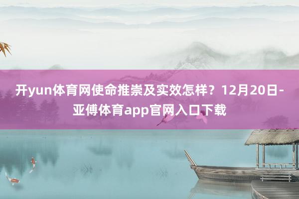 开yun体育网使命推崇及实效怎样？12月20日-亚傅体育app官网入口下载