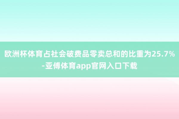 欧洲杯体育占社会破费品零卖总和的比重为25.7%-亚傅体育app官网入口下载