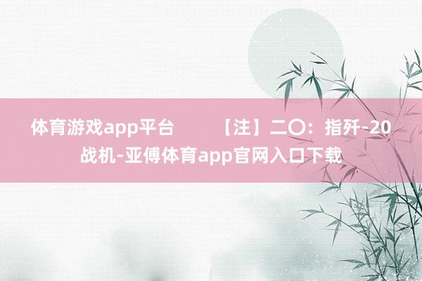 体育游戏app平台        【注】二〇：指歼-20战机-亚傅体育app官网入口下载